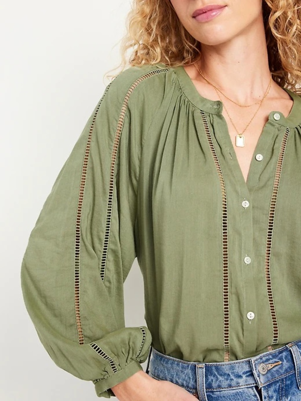 OLD NAVY Button-Down Boho Blouse in Bare Ground - 3X